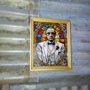 Don Corleone The Godfather Stained Glass Style Framed Art Print